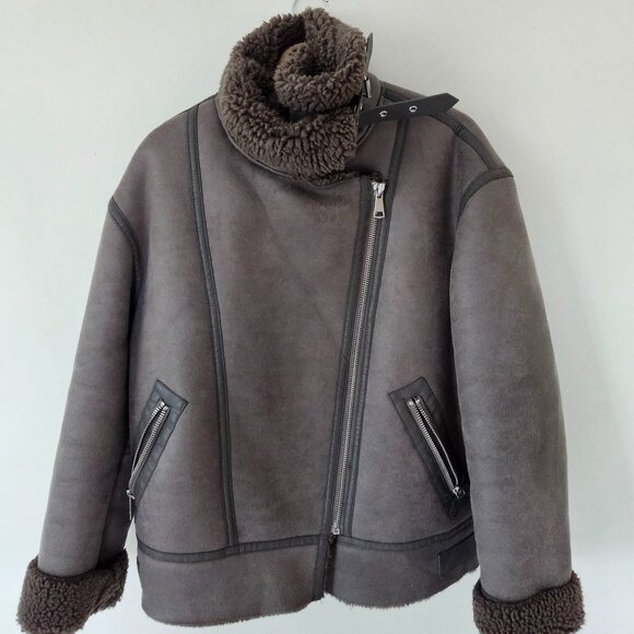 Zara Double Faced Jacket in Size M Gray - Picture 2 of 6